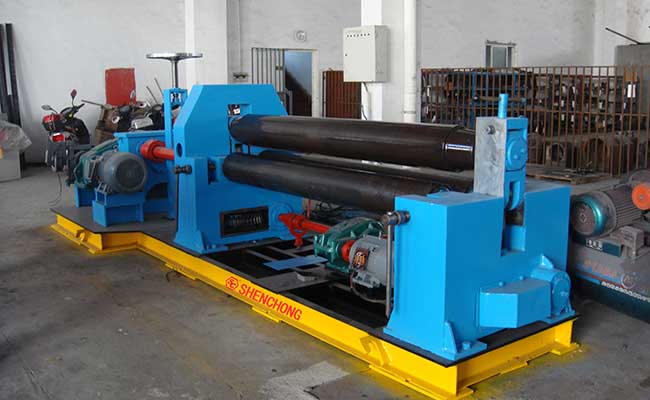 mechanical level down 3 roller plate rolling machine