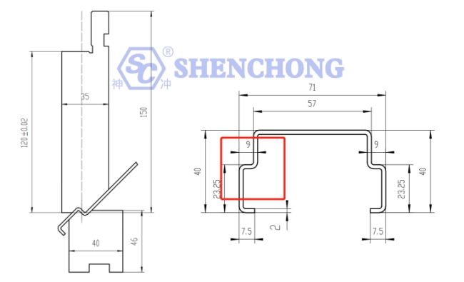 press brake forming upper punch