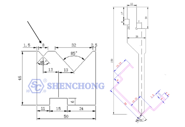 straight press brake upper punch